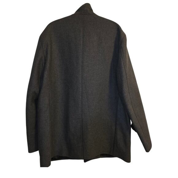 Theory Renew Regular Fit Wool Blend Overcoat XXL Charcoal Melange | Men’s Winter - Picture 2 of 7